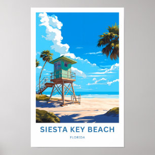 Poster Siesta Key Beach Floride Travel Print