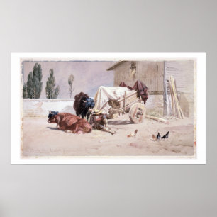 Poster Sièste de La : Scène dans les Pyrénées orienta