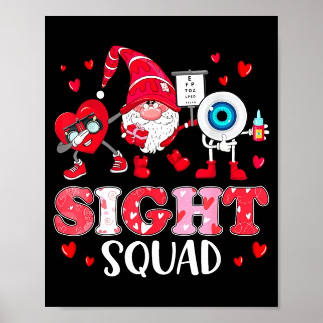 Poster Sight Squad Optician Optometrist Dabbing Heart Val (Devant)