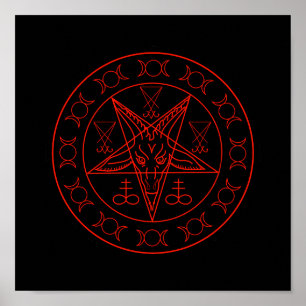 Poster Sigil de Baphomet triple lune et sigil de lucifer