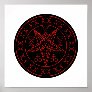 Poster Sigil de Baphomet triple lune et sigil de lucifer