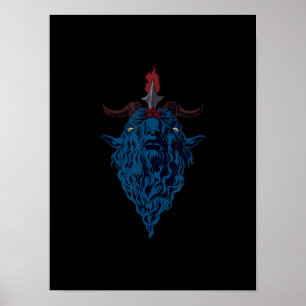 Poster Sigil Of Baphomet Goat Of Mendes Satan Dark Goth
