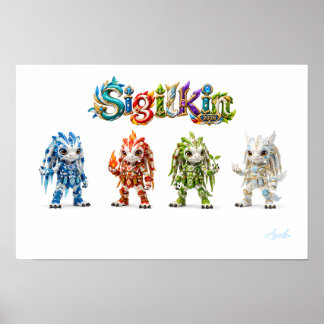 Poster Sigilkin — Quatre Héros Élémentaires