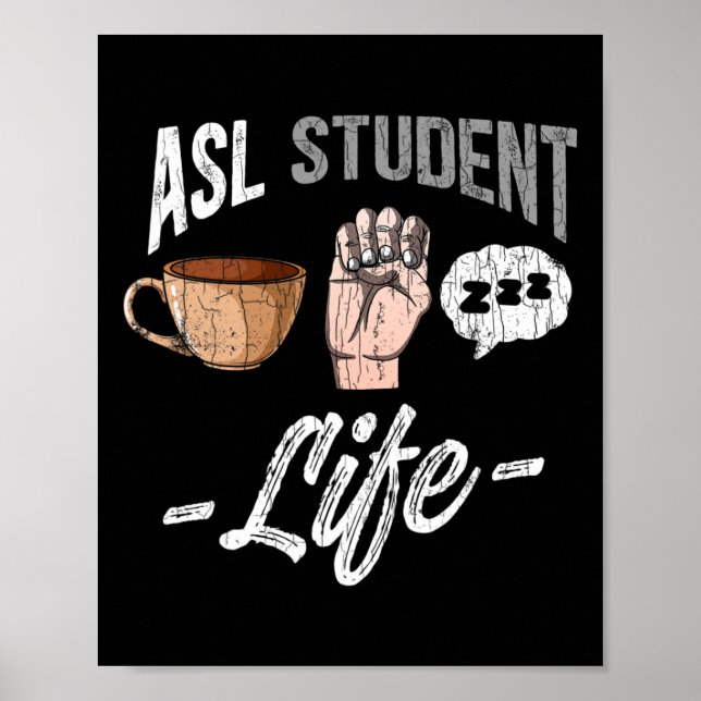 Poster Sign Language Attire Deaf Awareness Asl Student Fu (Devant)