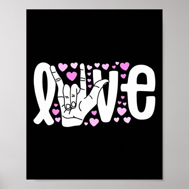 Poster Sign Language Love Asl Be Kind Deaf Awareness  (Devant)