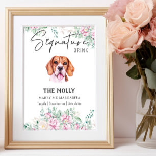 Poster Signal beagle de signature de chien