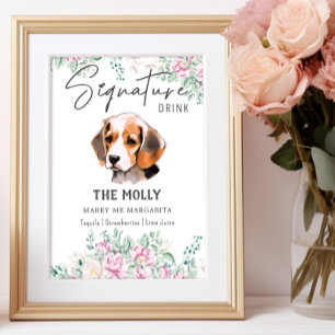 Poster Signal beagle de signature de chien