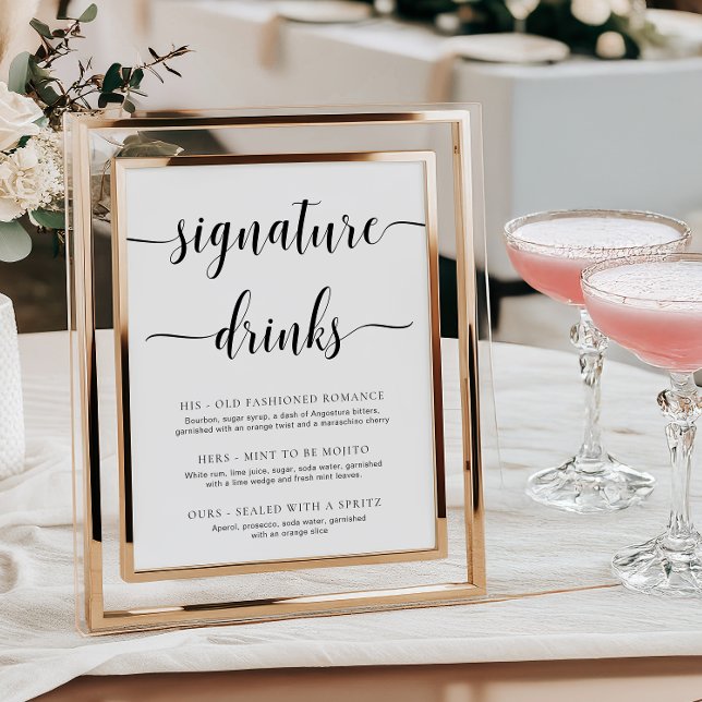 Poster Signal boisson Leyton Modern Minimal Signature (Créateur téléchargé)