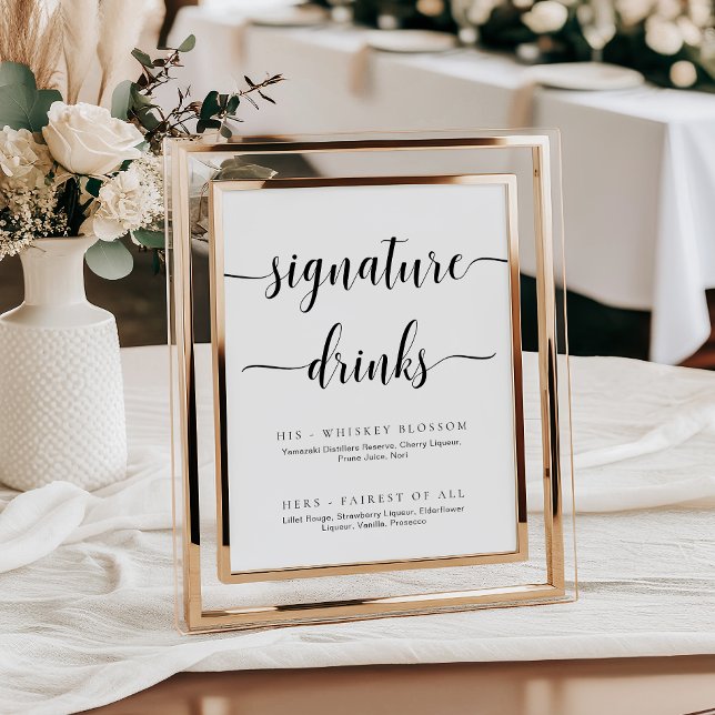 Poster Signal boisson Leyton Modern Minimal Signature (Créateur téléchargé)