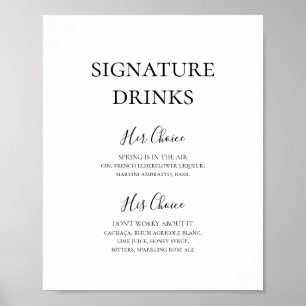 Poster Signal boisson signature simple et élégante