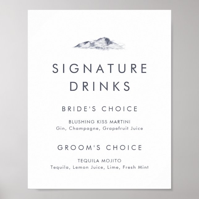 Poster Signal boisson signature simple Mountain (Devant)
