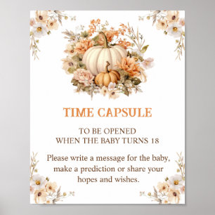 Poster Signal citrouille Automne Baby shower Temps Capsul