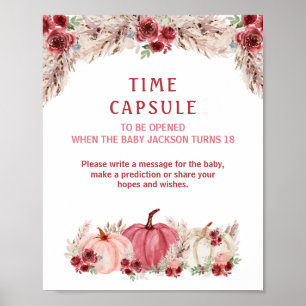 Poster Signal citrouille Automne Baby shower Temps Capsul