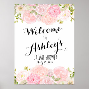 Poster Signal d'accueil rose transparent