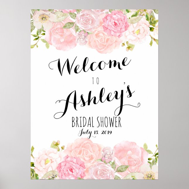 Poster Signal d'accueil rose transparent (Devant)