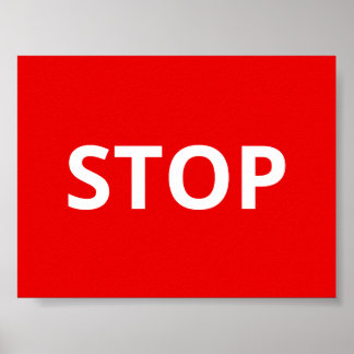 Poster Signal d'arrêt d'avertissement rouge Texte personn