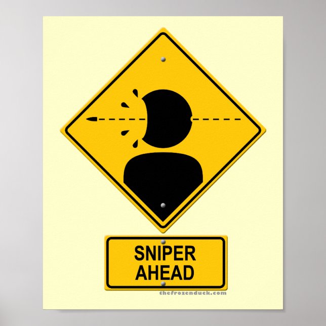 Poster Signal d'avertissement avant le sniper (tir à la t (Devant)