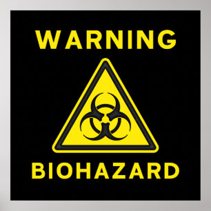 Poster Signal d'avertissement de risque biologique