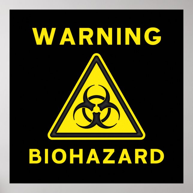 Poster Signal d'avertissement de risque biologique (Devant)
