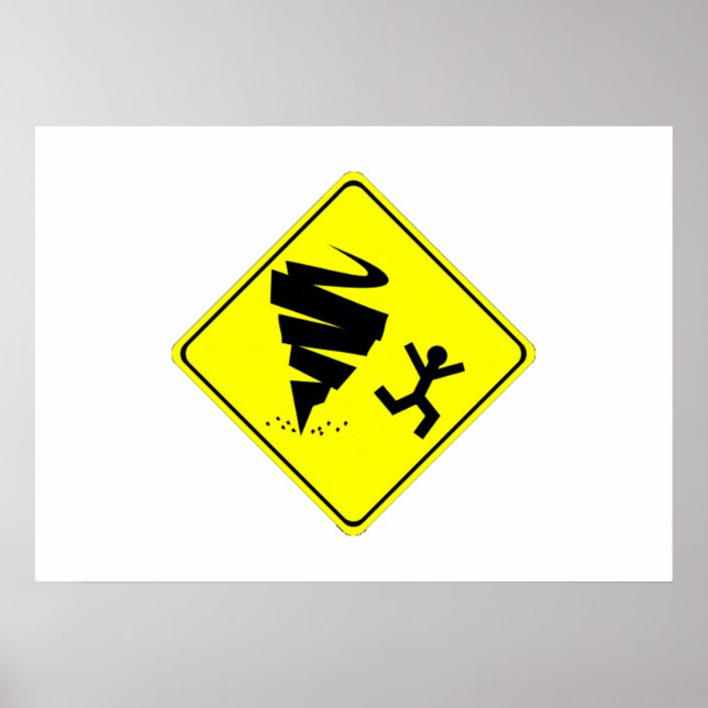 Poster Signal d'avertissement de tornade (Devant)