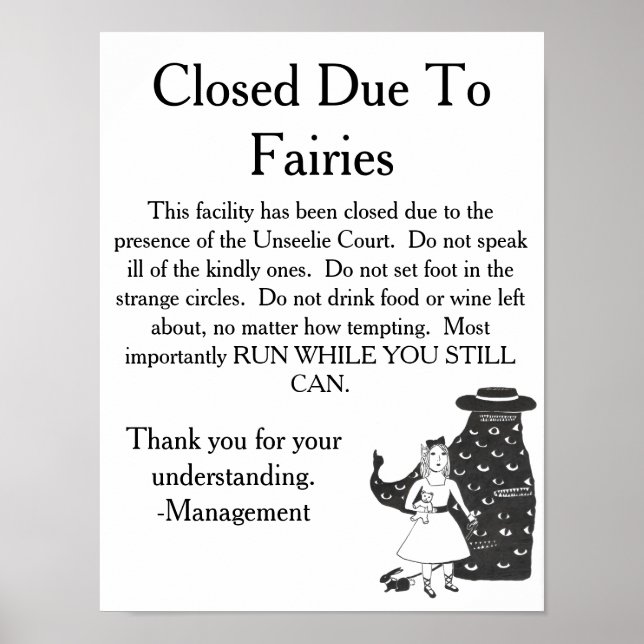 Poster Signal d'avertissement Unseelie Fairies (Devant)