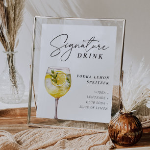 Poster Signal de boisson Vodka Lemon Spritzer Signature