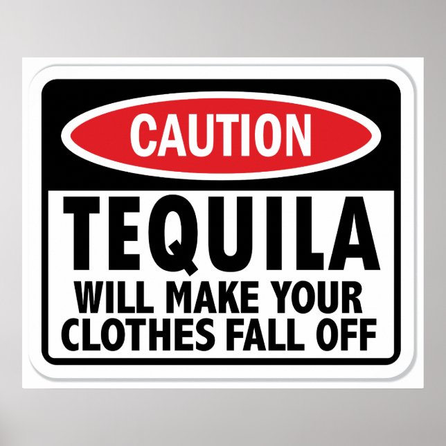 Poster Signal de prudence Tequila vintage (Devant)