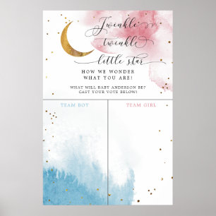 Poster Signal de vote Twinkle Little Star Gender Reveal