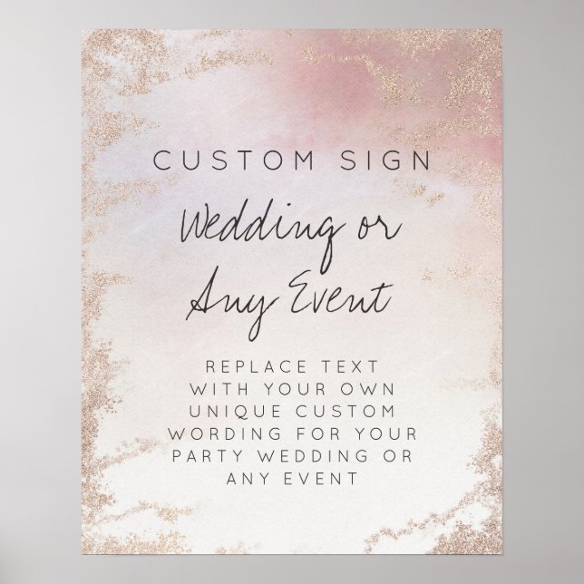 Poster Signal d'événement Ombre Blush Pink Froid personna (Devant)