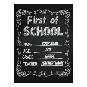 Poster Signal du premier jour de l'école modifiable