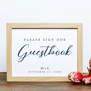 Poster Signal Élégant Notre Guestbook Signal Mariage