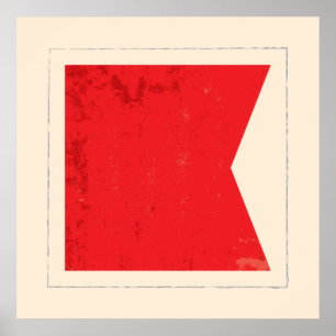 Poster Signal lettre nautique "B"