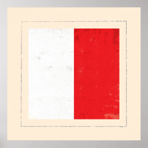 Poster Signal lettre nautique "H"