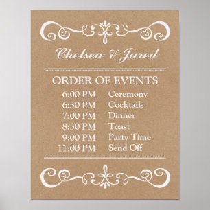 Poster Signal mariage - Calendrier Mariage Signal rustiqu