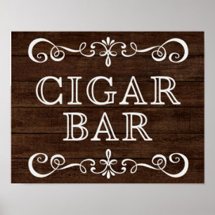 Poster Signal mariage - Cigar Bar Panneau Rustique Mariag