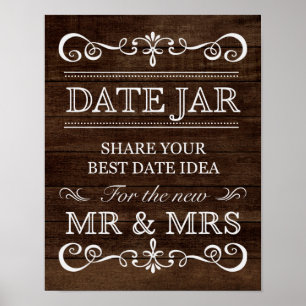 Poster Signal mariage - Date Jar Rustique Mariage Signal