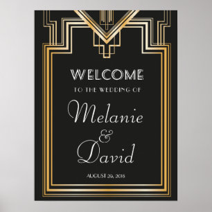Poster Signal Mariage de bienvenue inspiré de Great Gatsb