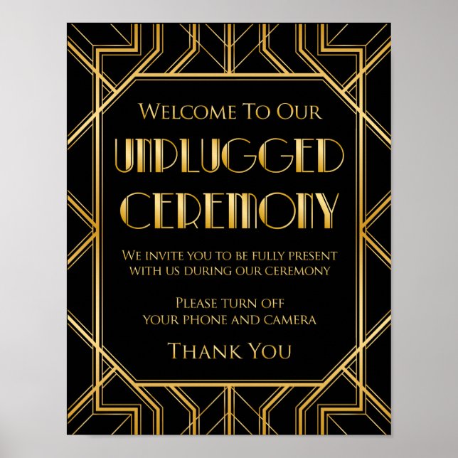 Poster Signal Mariage de cérémonie débranché | Gatsby Art (Devant)