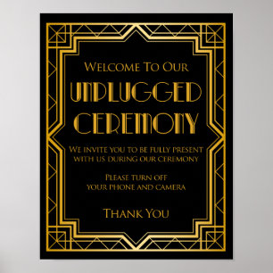 Poster Signal Mariage de cérémonie débranché   Gatsby Art
