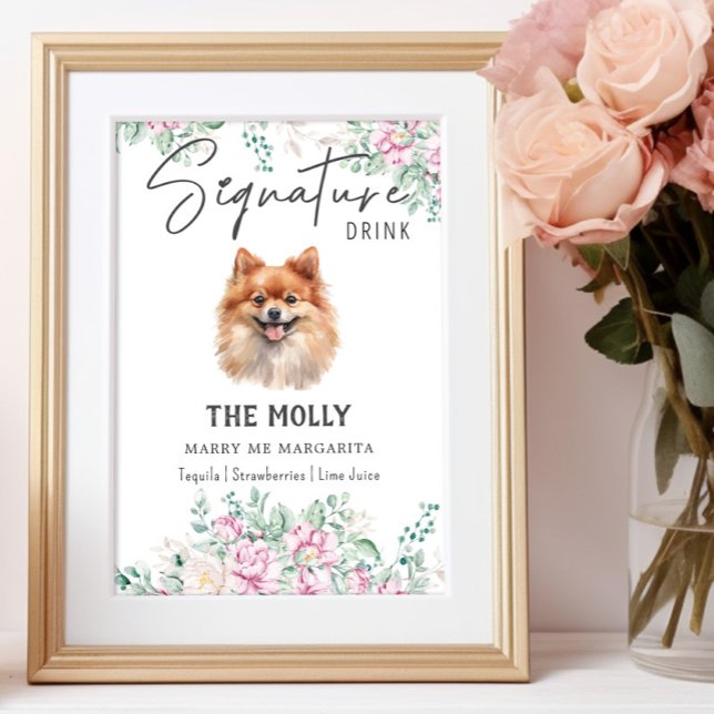 Poster Signal Mariage de chien de Poméranie (Créateur téléchargé)