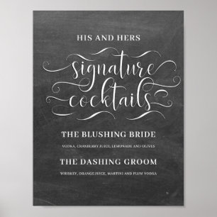 Poster Signal Mariage de cocktails Signature de Sa et Ses