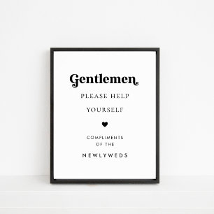 Poster Signal Mariage de la salle de bains Retro Script G