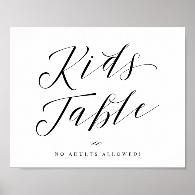 Poster Signal Mariage de script de calligraphie de table  (Devant)