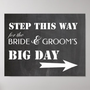 Poster Signal mariage - Marche par ici pour le grand jour