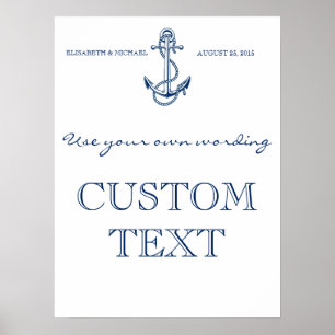 Poster Signal Mariage nautique Texte personnalisé MOD