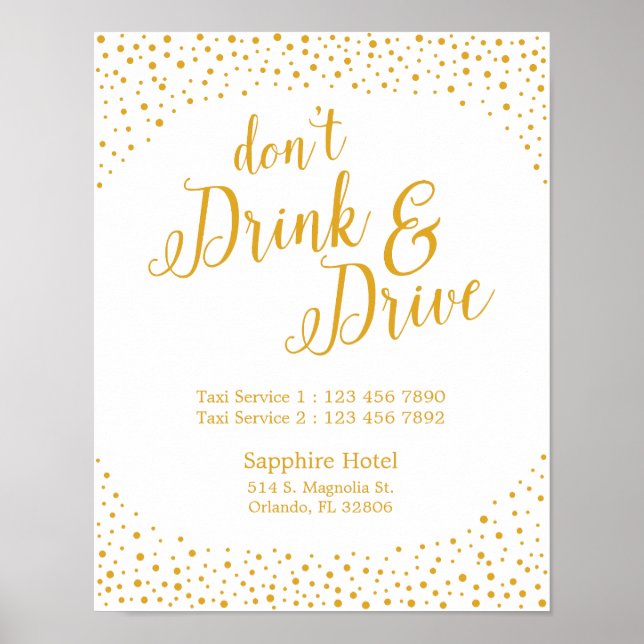 Poster Signal mariage - Ne pas boire & Confetti de lecteu (Devant)