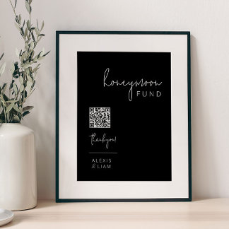 Poster Signal Mariage noir et blanc modifiable Lune de mi