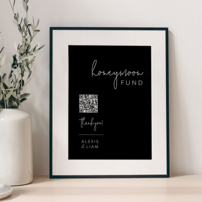 Poster Signal Mariage noir et blanc modifiable Lune de mi (Créateur téléchargé)