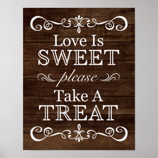 Poster Signal mariage - Prenez Une Treat Rustic Mariage S (Devant)