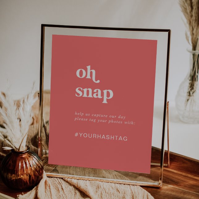 Poster Signal Mariage Retro Summer Hot Pink Oh Snap (Créateur téléchargé)